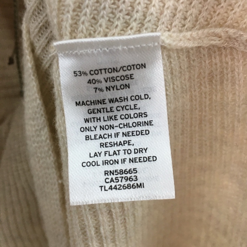 Beige Oatmeal Light Heather V-Neck Sweater Top - Picture 7 of 8